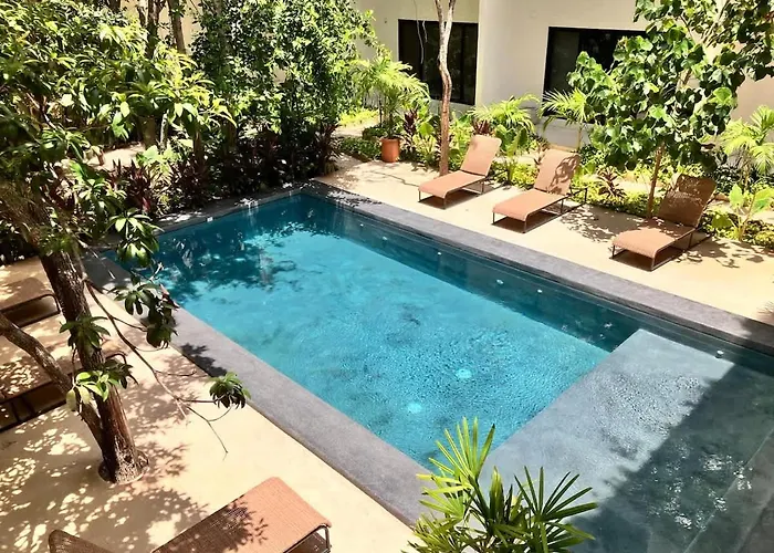 Near Ximbal 6 Guest Pool Gym Wi-fi Apartment Tulum
